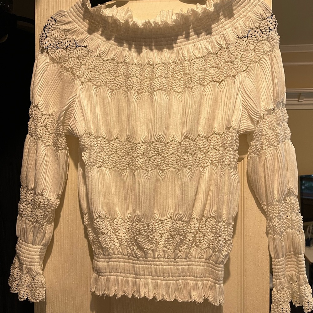 J.O.A White Off Shoulder Long Sleeve